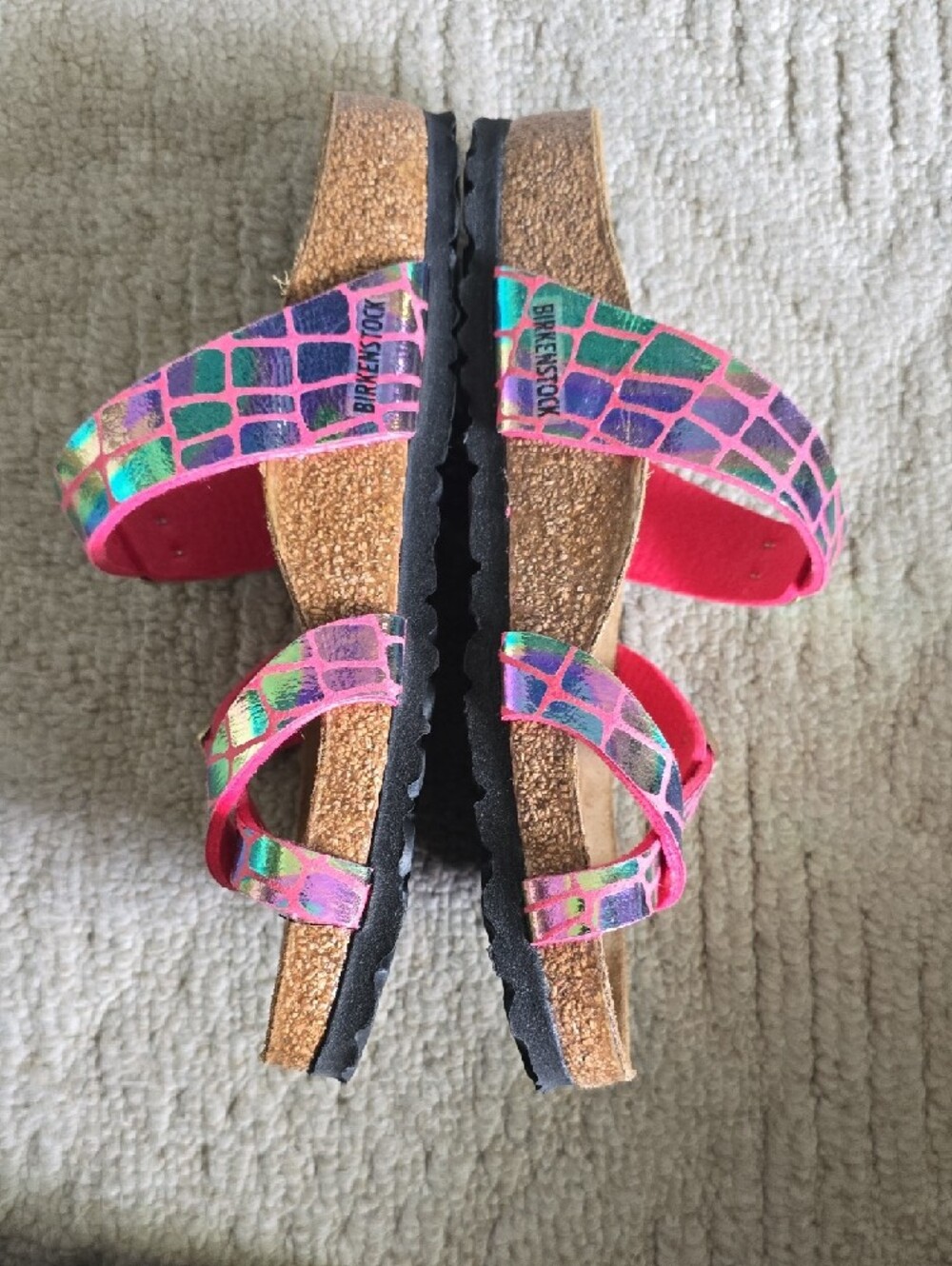 Birkenstock Womans Pink Multi Metallic Mosaic Strap Sandals - Picture 6 of 6